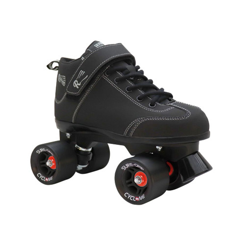 Black Sure-Grip Rincon Speed skates with Black Cyclone Indoor Wheels