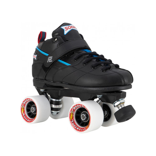 Front Facing Sonic Superfly Roller Skates  with white wheels from Roller Skate Nation