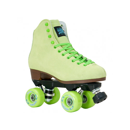 Front Facing Key Lime Sure-Grip Boardwalk Roller Skates from Roller Skate Nation
