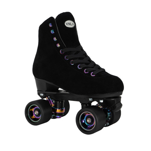 VNLA Luna Black Suede Roller Skates with VNLA Eclipse Wheels from Roller Skate Nation 1