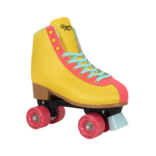 Sunflower Yellow Lenexa Dottie Roller Skates from Roller Skate Nation Front View