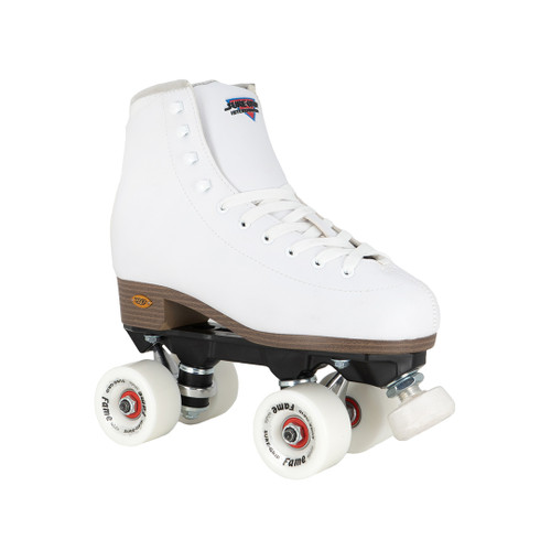 Front Facing White Sure-grip Fame Roller Skates 澳洲幸运5开奖官网开奖 from Roller Skate Nation