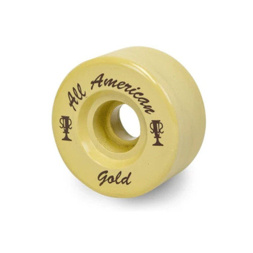 Sure-Grip All American Gold Wheels. Vanathane roller skate wheels for artistic skating 