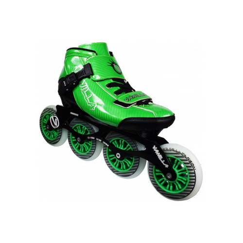 Front Facing Green VNLA Carbon Roller Blades from Roller Skate Nation