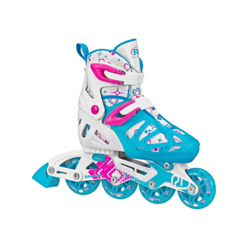 Roller Derby Tracer Kid's Adjustable Inline Skates in Blue and Pink from Roller Skate Nation 1