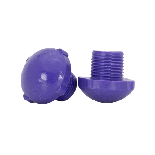 Front Facing Purple Sure Grip FoMac Roller Skate Plugs from Roller Skate Nation