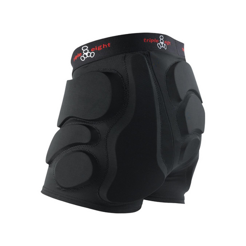 Front Facing Black Triple 8 Bumsaver Shorts from Roller Skate Nation